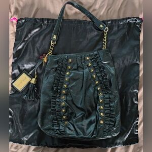 Betsey Johnson Genuine Leather Studded Tote